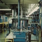 Image of the brass plating line, when it was newly installed.